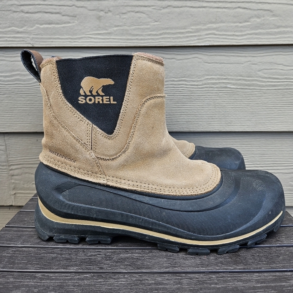 Sorel Buxton Pull On Waterproof Snow Boots Black Tan Brown Winter Delta Men 10.5